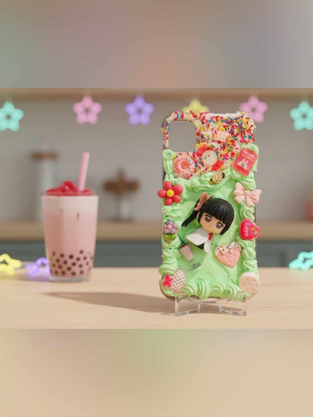 Handmade phone case Kawaii Tsuyuri Kanao character from Demon slayer anime